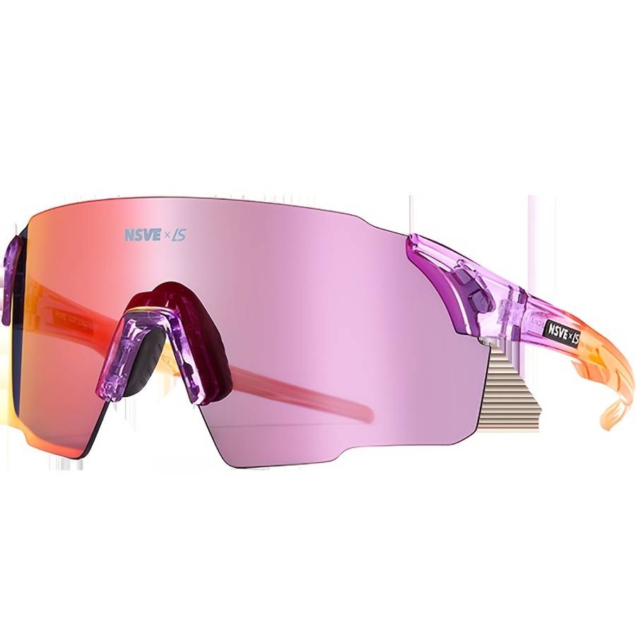 Cycling Glasses Model Light Chaser Series Translucent Gray Frame With Blue Film