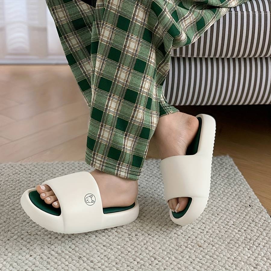 Men Slippers Summer Style Dark Green Size Uk 4.5 To 5