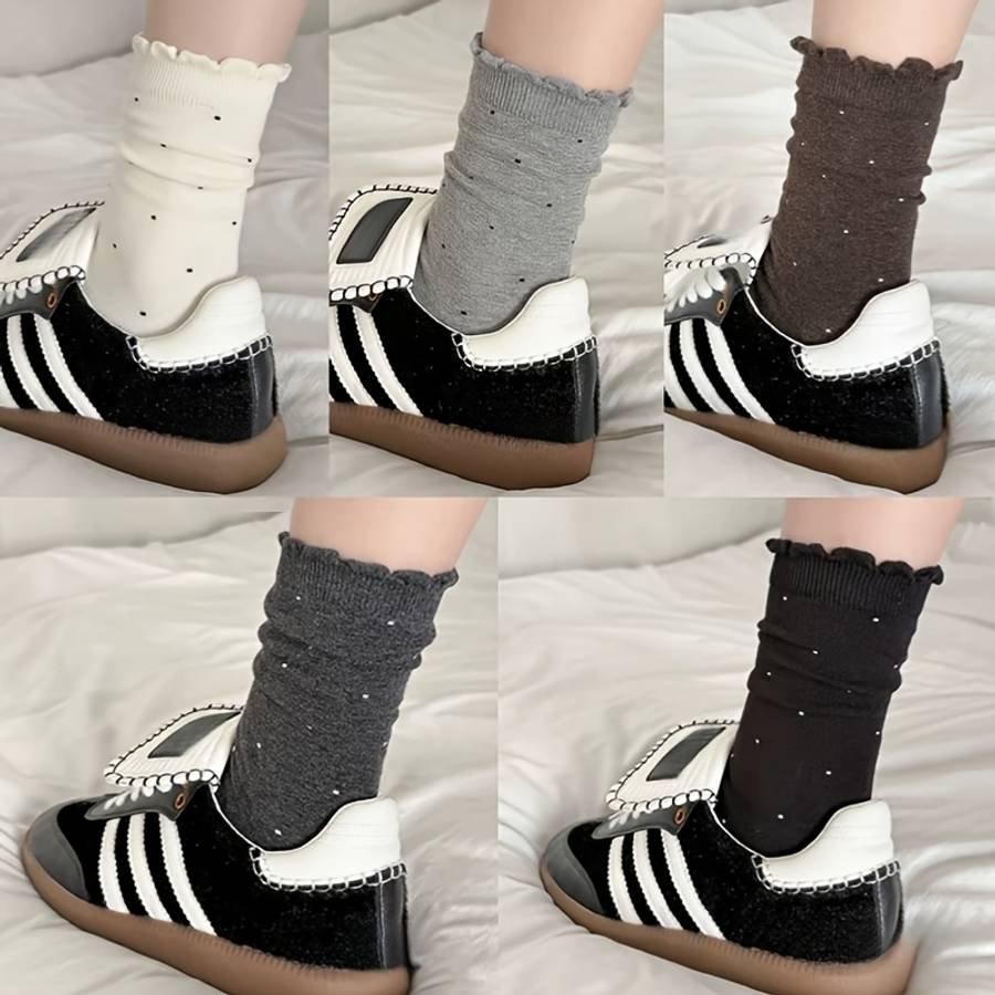 Women S Socks Color Mixed Color 5 Pairs Size Onesize