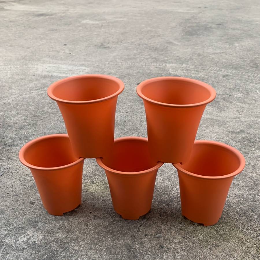 Flowerpot Color 5Pcs Black Flower Pots