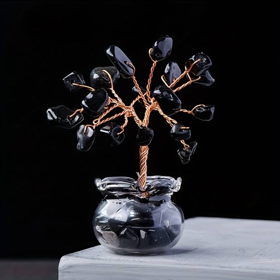 Car Interior Decor Color 1 Piece Of Red Agate Vase With A Money Tree