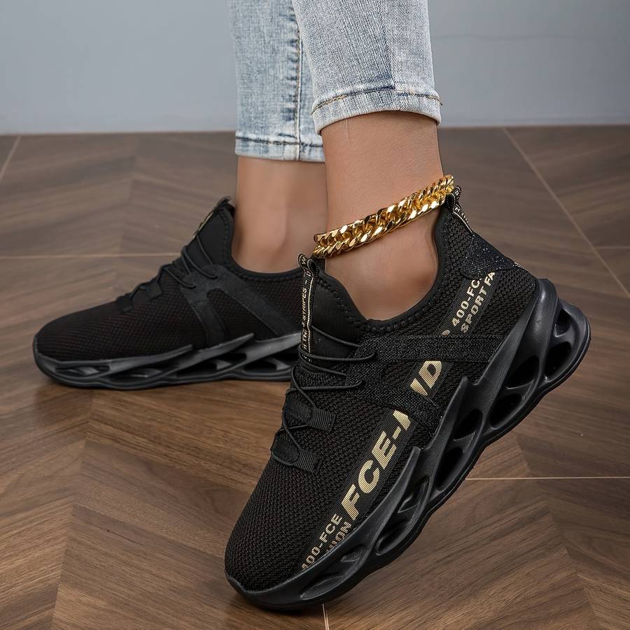 Women S Sneakers Color Black Golden Sizeuk 7.5