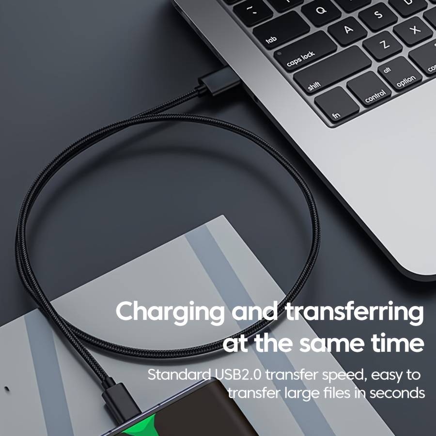 1pc 120W 6A Fast Charging USB Type C Cable 100cm 36V Max Voltage Round Plastic Matte Finish