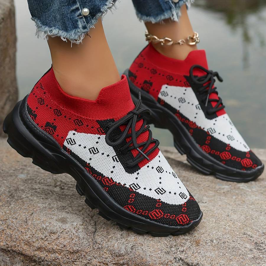 Women S Sneakers Color Black  Red Sizeuk 8