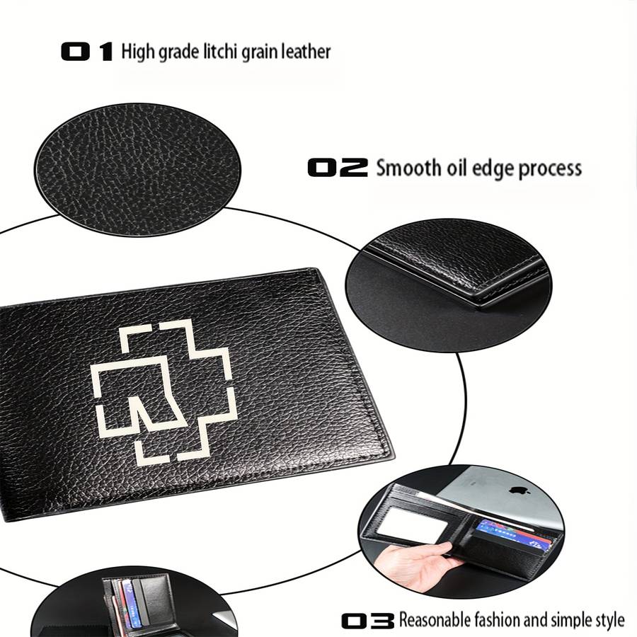 Rammstein-Inspired Graphic Men'S Bifold Walletmultifunctional Coin Purse With Card Holde