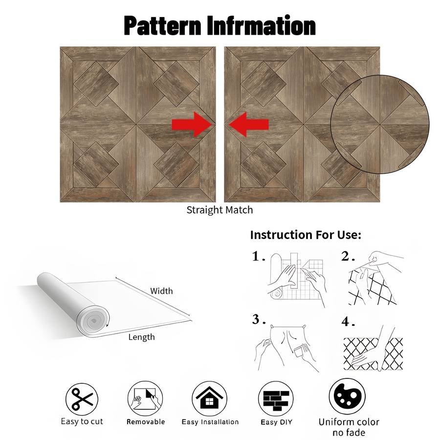 Self Adhesive Floor Stickers 40Cm*120Cm*S Wood Grain