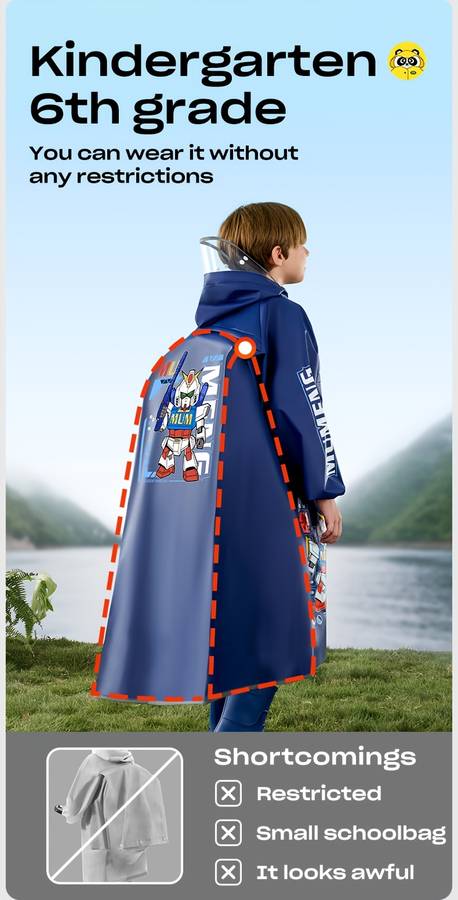 Raincoat Navy Mech Warrior Size 45Y