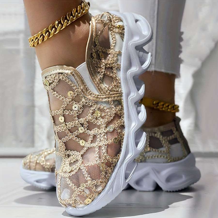 Women S Sneakers Color Golden Sizeuk 6