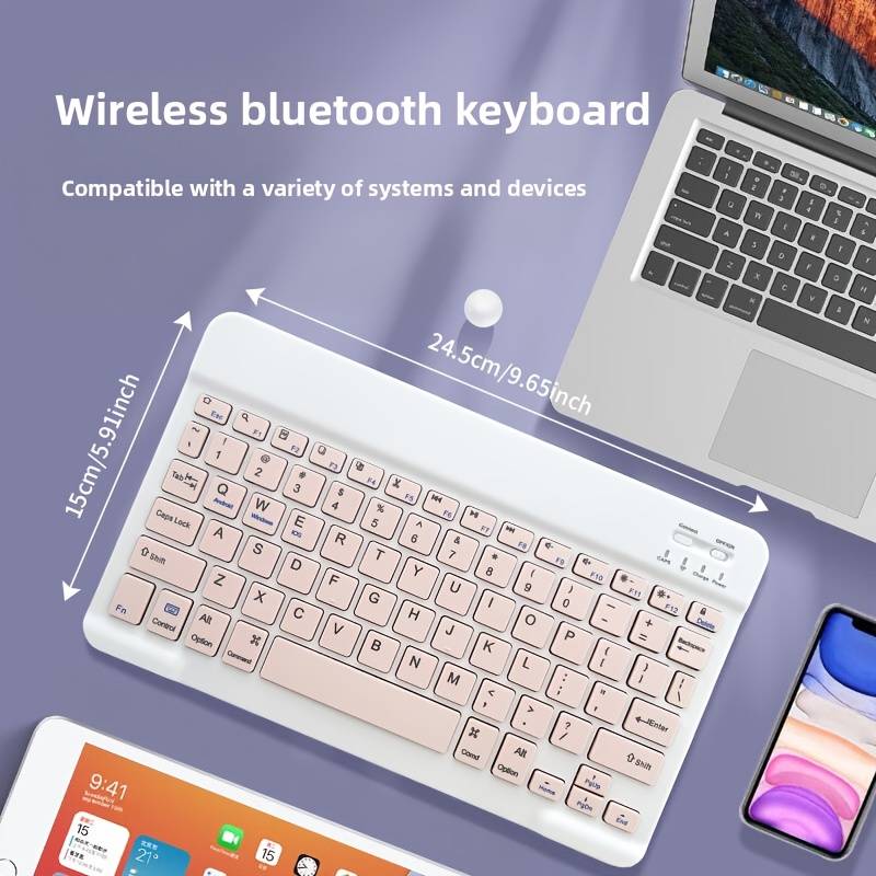 keyboard color 10 inch keyboard  add  wireless Bluetooth  add  TypeC charging   pink