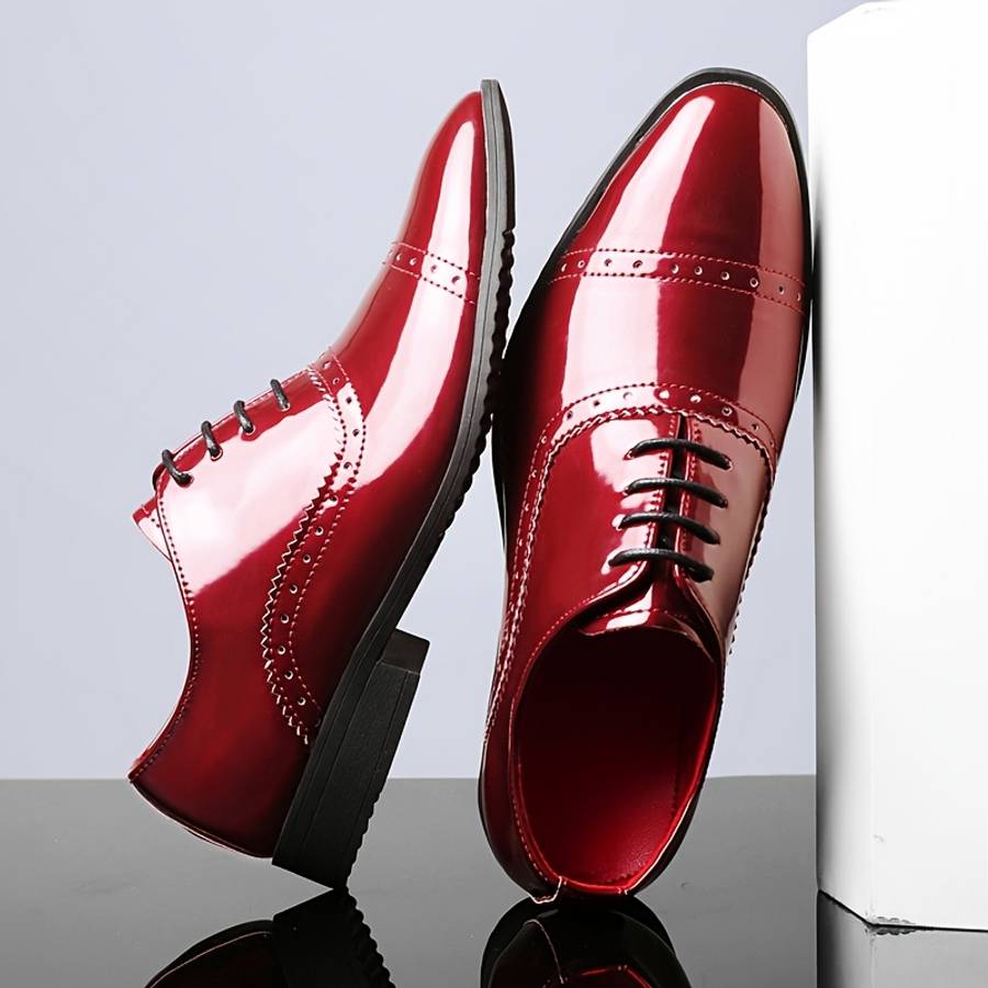 Mens Leather Shoes Color Red Sizeuk 8