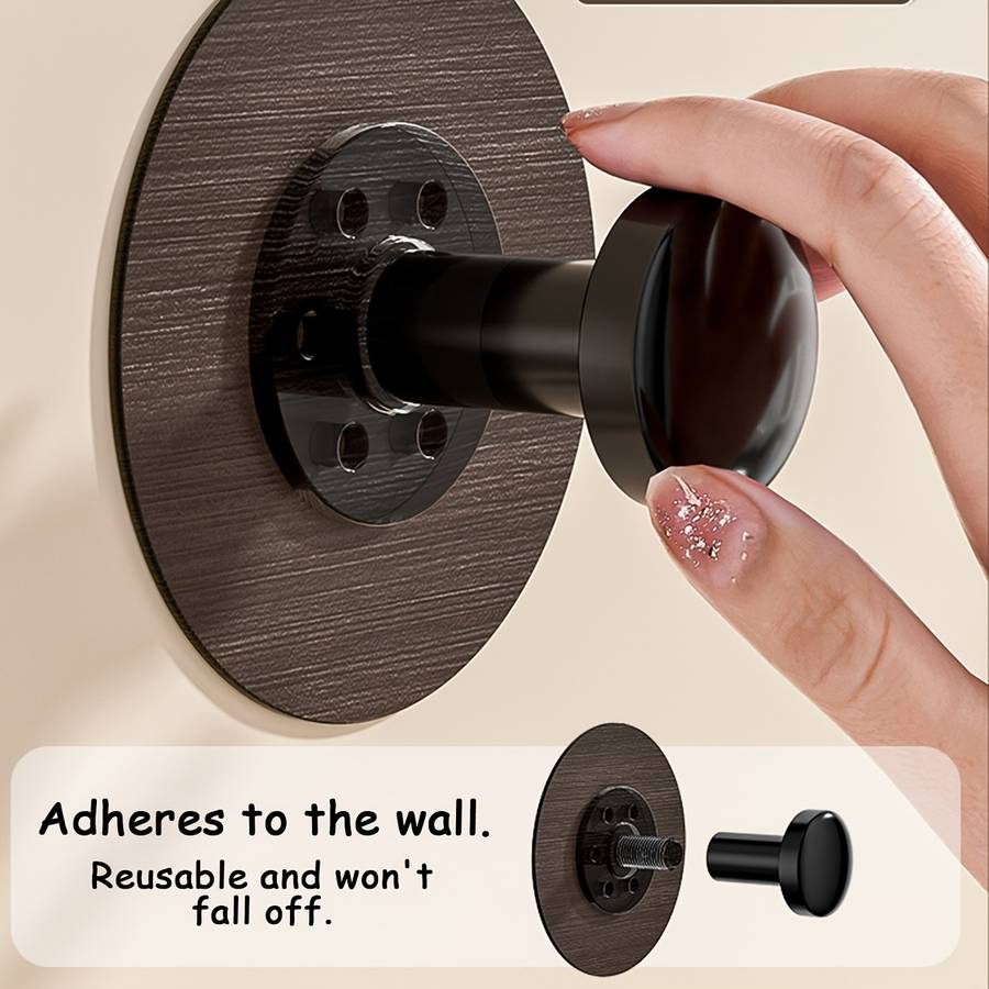 Amoichic Adhesive Hooks Towel Hooks For Tiles And Smooth color Walnut