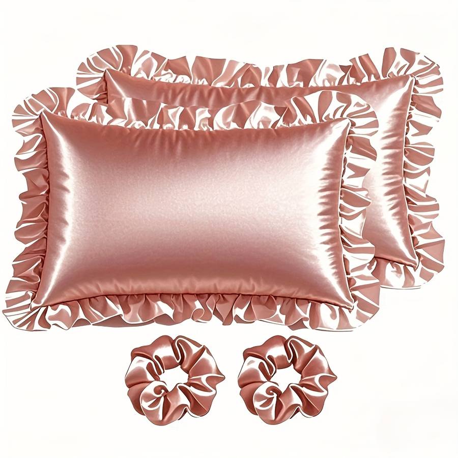 Satin Pillowcase Color No Lace Wine Red Size50Cm*66Cm