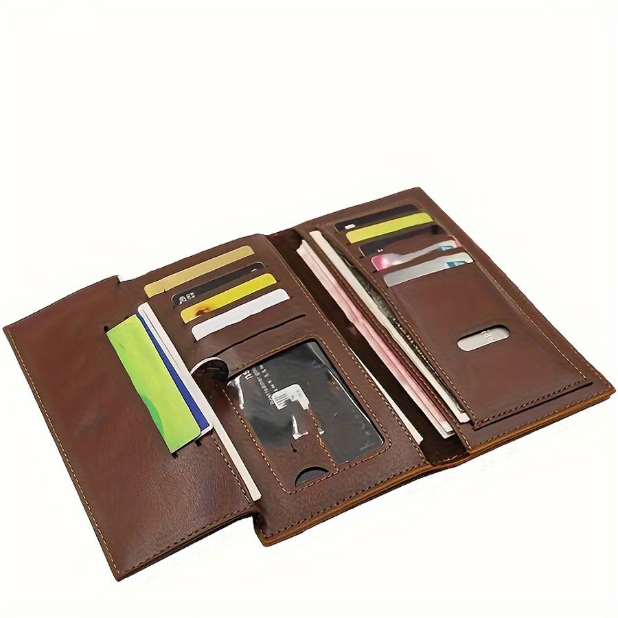 Men'S Classic Crocodile Pattern Long Walletmulti-Card Holder With Zipper Coin Pocket Textur