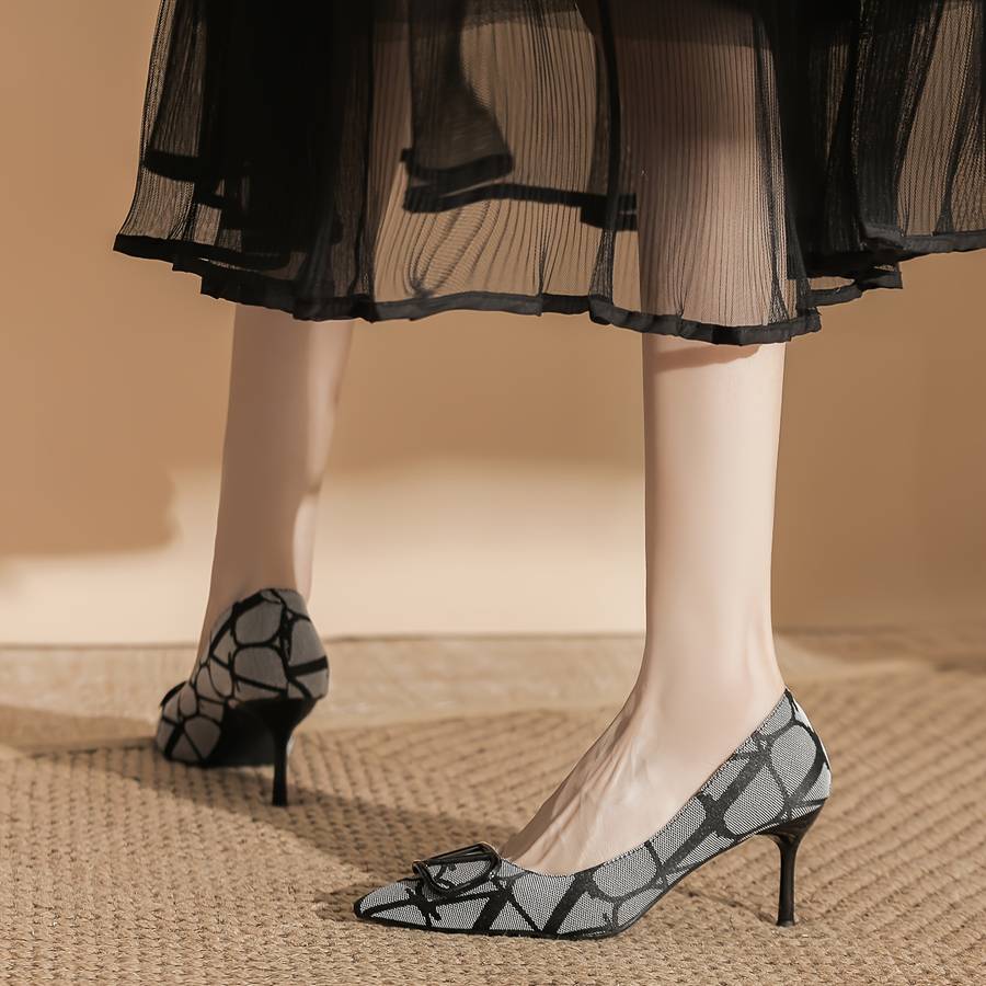 Women S High Heels Color Khaki Black Sizeuk 5.5