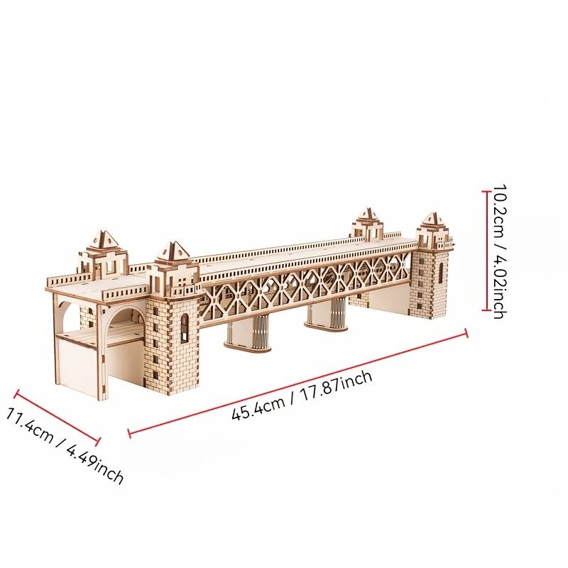 Building Toy Architectural Model Toy Set Items A Set Of Wooden Bridge Model Puzzles
