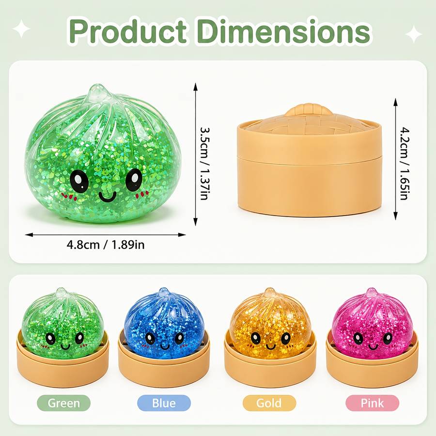 Squeezable Toys Color Random Color Quantity 3 Piece Set 1 Bread 1 Lid 1 Base
