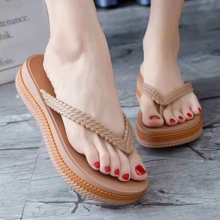 Ladies Summer Flip Flops 2358 Black Uk 4