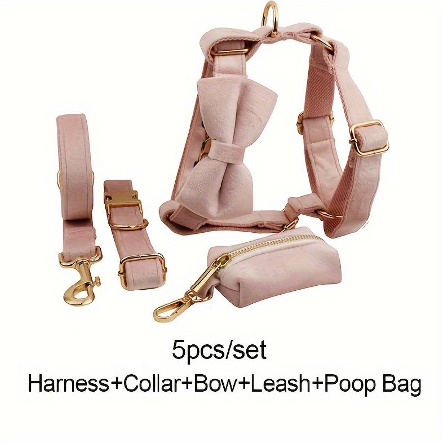 Dog Leash Color Light Pink 5Pcs Size M