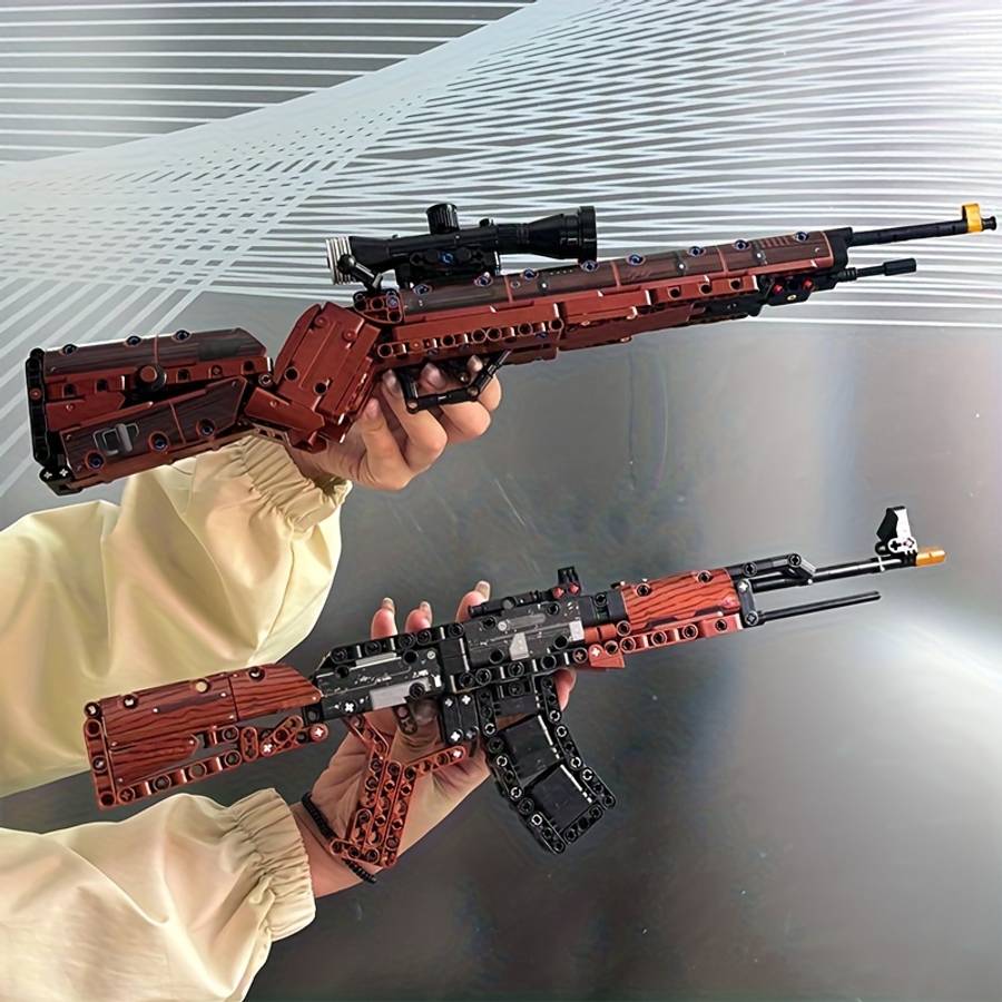 1000Pcs Set Building Block Guns Black Guns High Difficulty Firearm Building