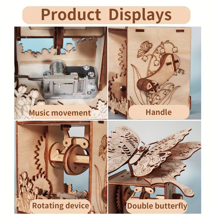 3D Puzzle Musical Instrument Model Style Colorful Butterfly