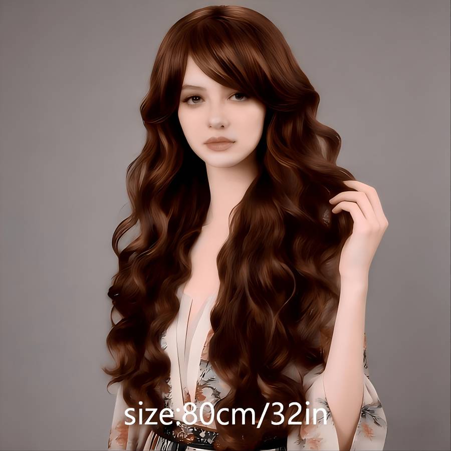 Women S Wigs Dark Brown Hair Length81.28Cm
