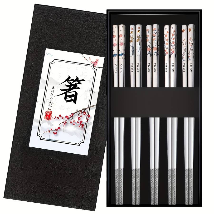 Chopsticks Style 5Dual Laser Color Five Blessings