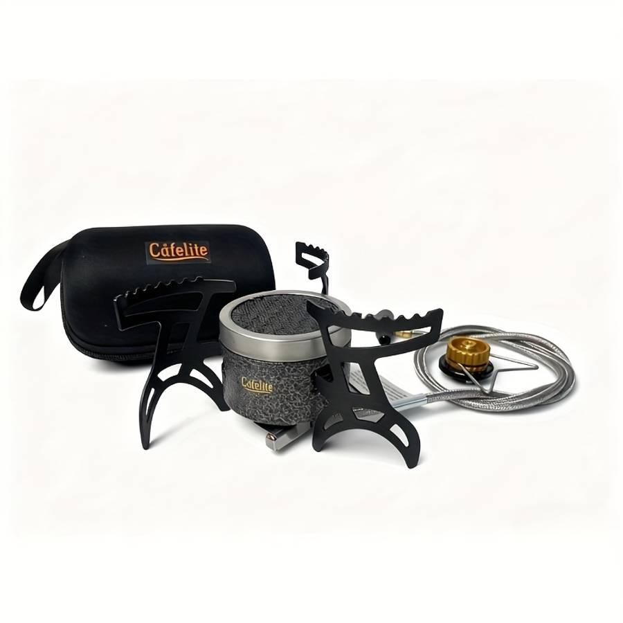 3 Portable Outdoor Gas Stove Windproof Camping Stove Press Power Ignition No