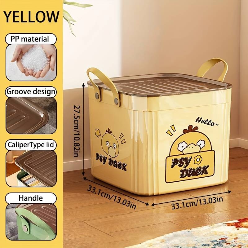 Storage And Organizationmodel Extra Large Lid Storage Box   33.1Cm    With Lid   Oil Green