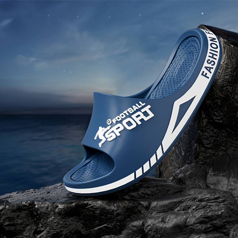 Men Slippers Summer Style Black Size Uk 9.5 To 10
