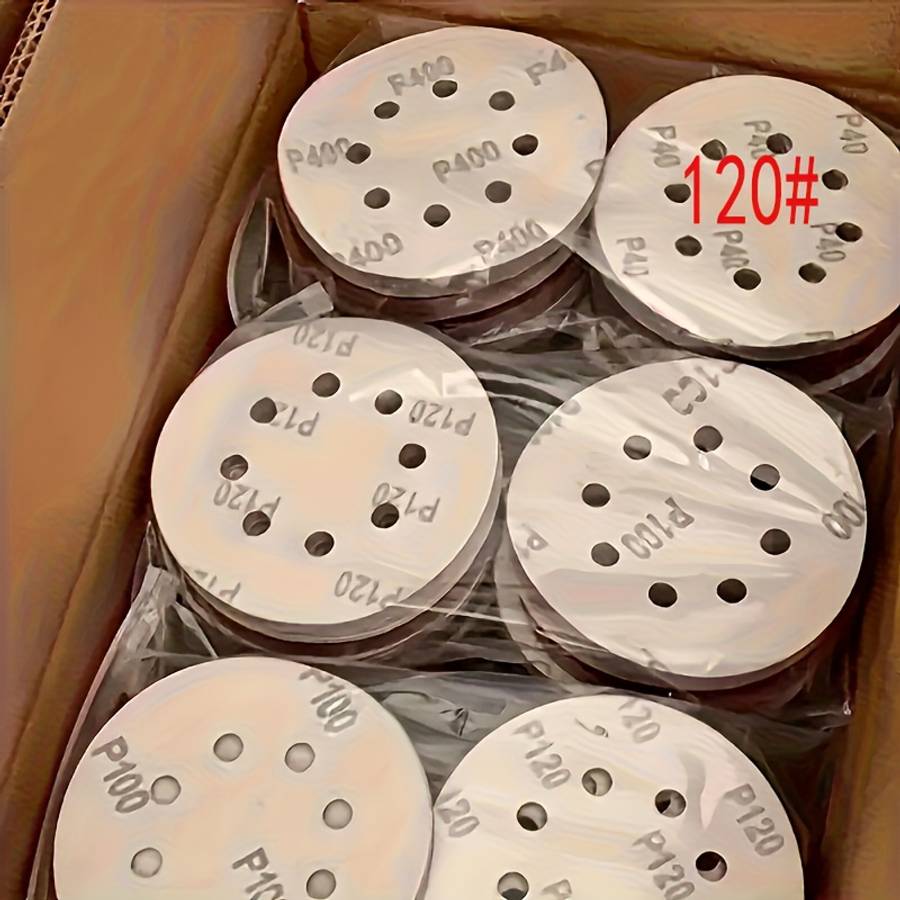 100 Sheets Of 5-Inch 8-Hole Sandpaper