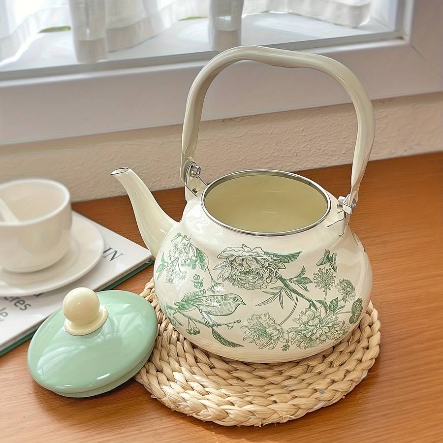 Kettle Color Green Bird Enamel Pot2.5L