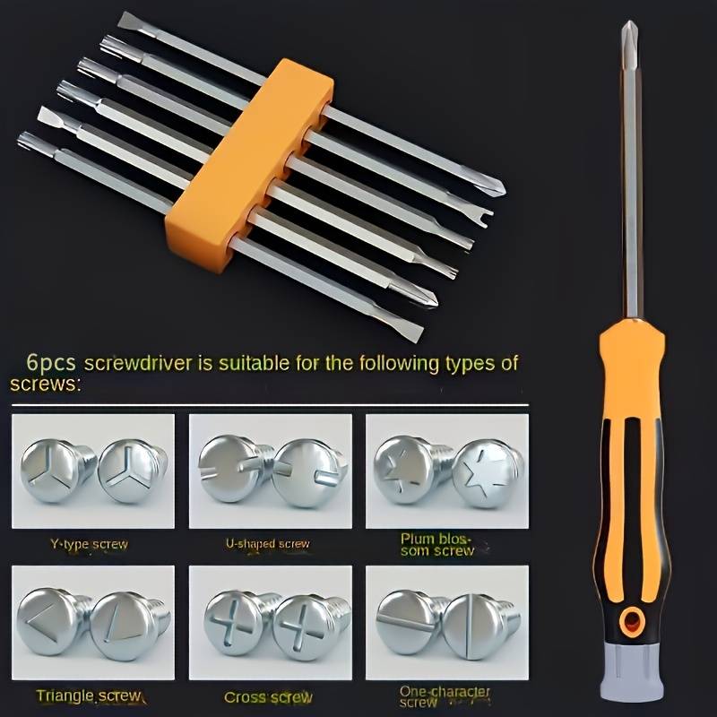 Screwdriver Bit Tool Set Color 6Pcs Set Colorful