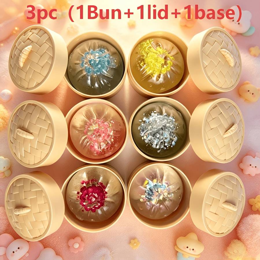 Squeezable Toys Style Crystal Steamed Buns Lid Steamer Items 6 Colors Random Shipment