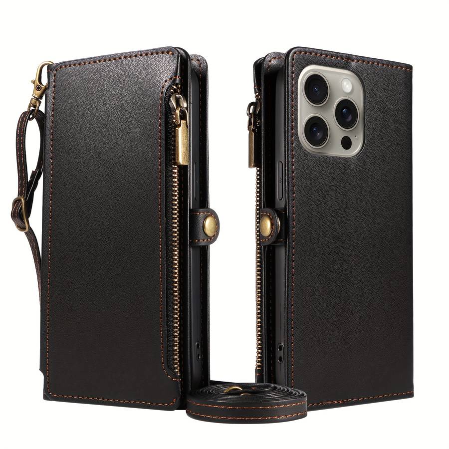 1Pc Light Purple For iPhone 13 Mini Wallet Style Multi Card Slot Phone Case