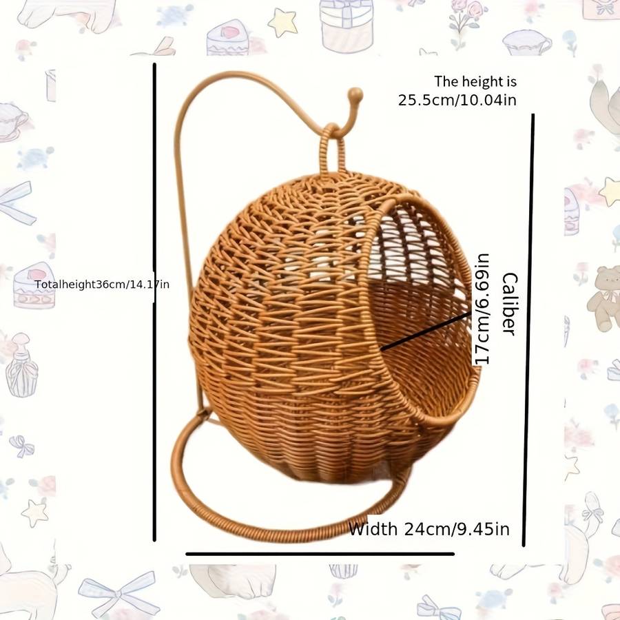 Pet supplies color Rattan Hanging Basket
