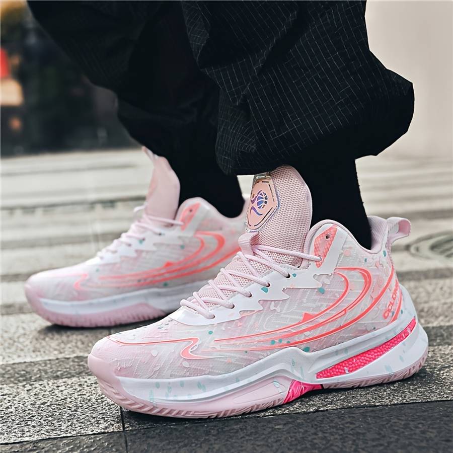 Basketball Shoes Color White Pink Sizeuk 5