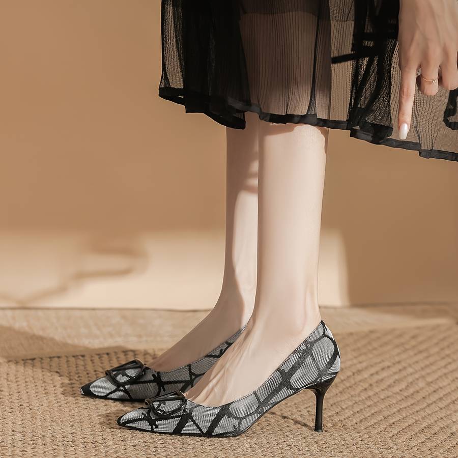 Women S High Heels Color Khaki Black Sizeuk 2.5