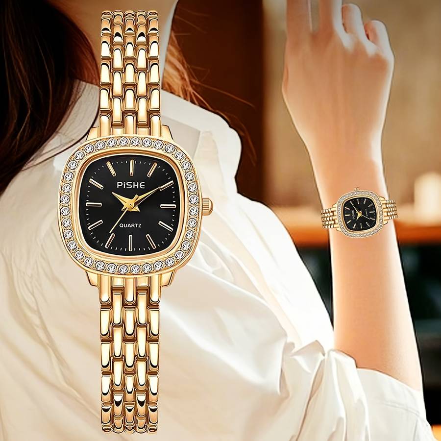 Professional Women Quartz Watches Double Row Bracelet Adorned 1