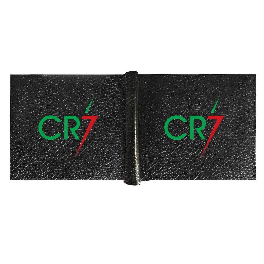 1pc CR7 Men's Sleek Black Faux Leather Bifold Wallet with Card HolderCompact Multifunctional