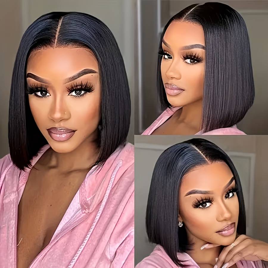 Black Womens Wigs Hair Length 30.48Cm