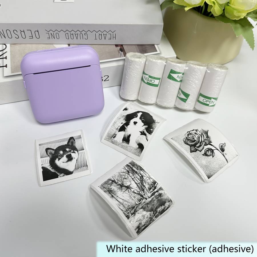 Printer Color Blue 5 Thermal Paper 5 Adhesive Stickers