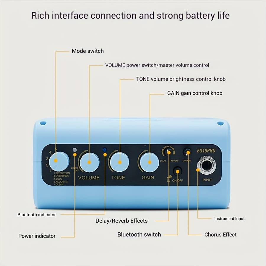 Speaker Items Electric Guitar Solo Model Eg10Pro Blue