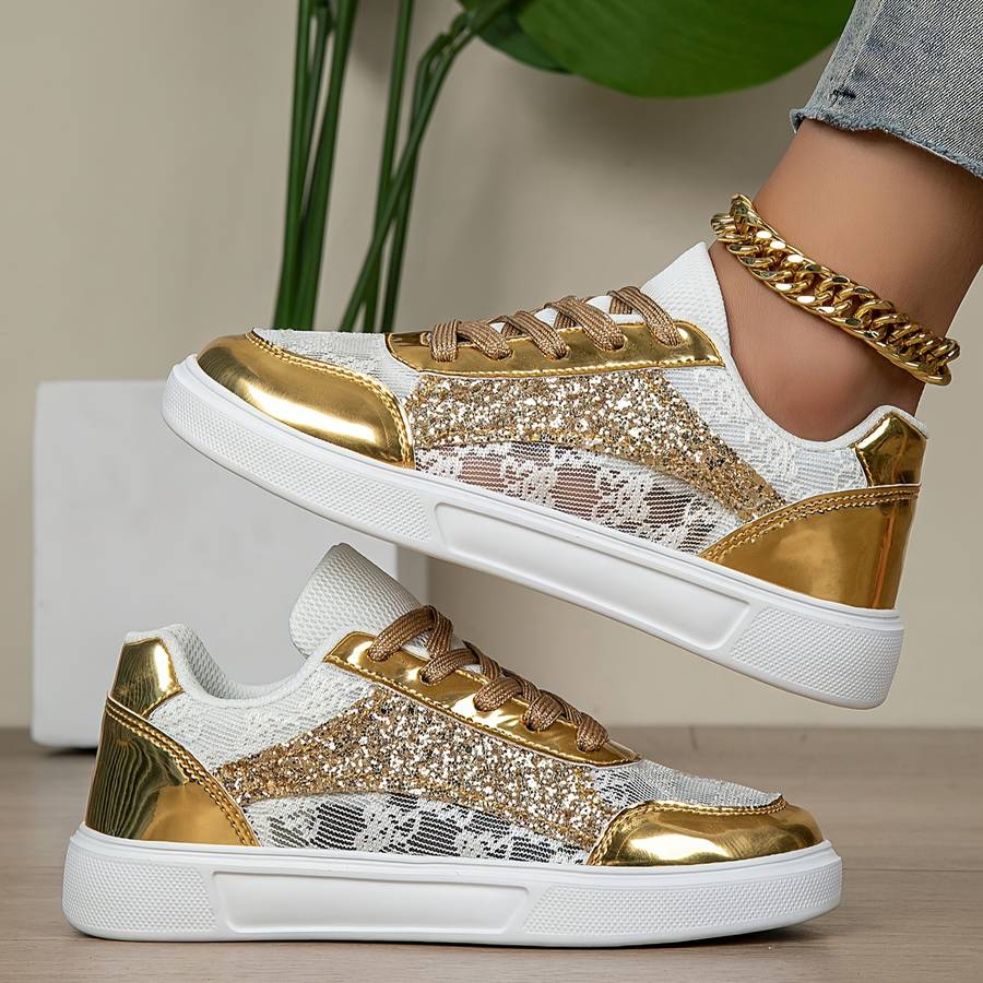 Women S Sneakers Color Golden Sizeuk 3.5