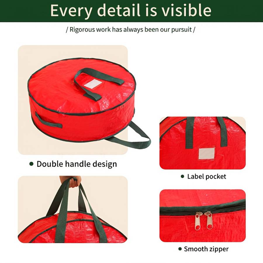 Premium Christmas Garland Storage Holiday Decorative Zipper Mobile Handbag For