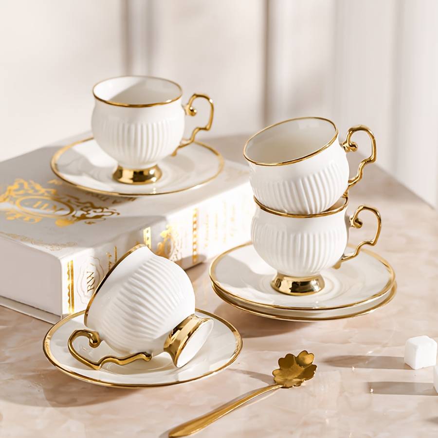 Water Cup Quantity 4 Cups   4 Saucers   Spoon