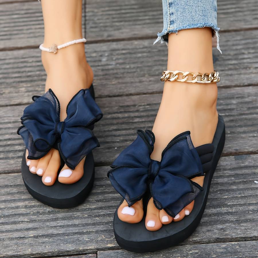 Ladies Summer Flip Flops Navy Blue Uk 4