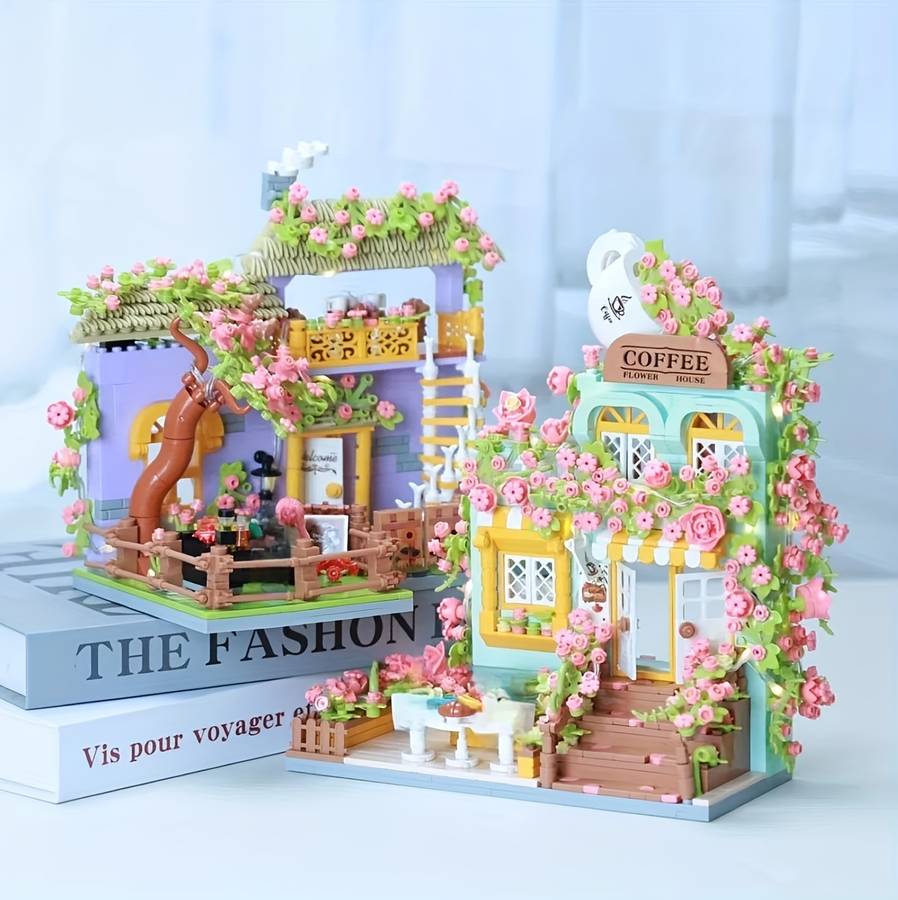 Building Toy Architectural Model Toy Set Model Cherry Blossom House  Gift Box