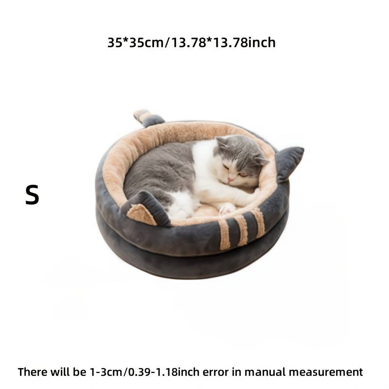 Pet Supplies Color Half Enclosed Cat Bed Gray Size 35 X 35Cm