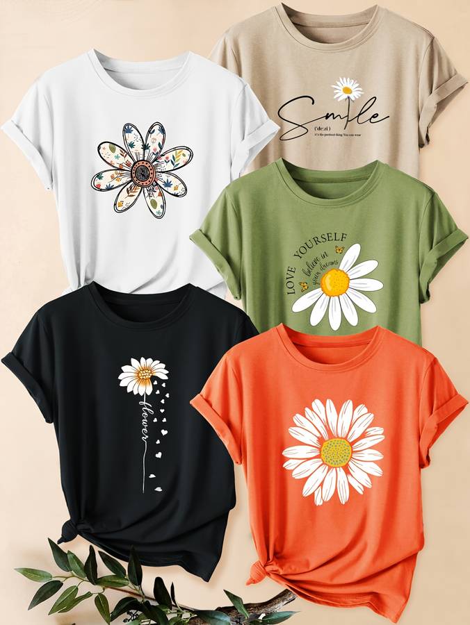 Womens T Shirt Color Orange  Red  White  Black  Apricot Size2Xl