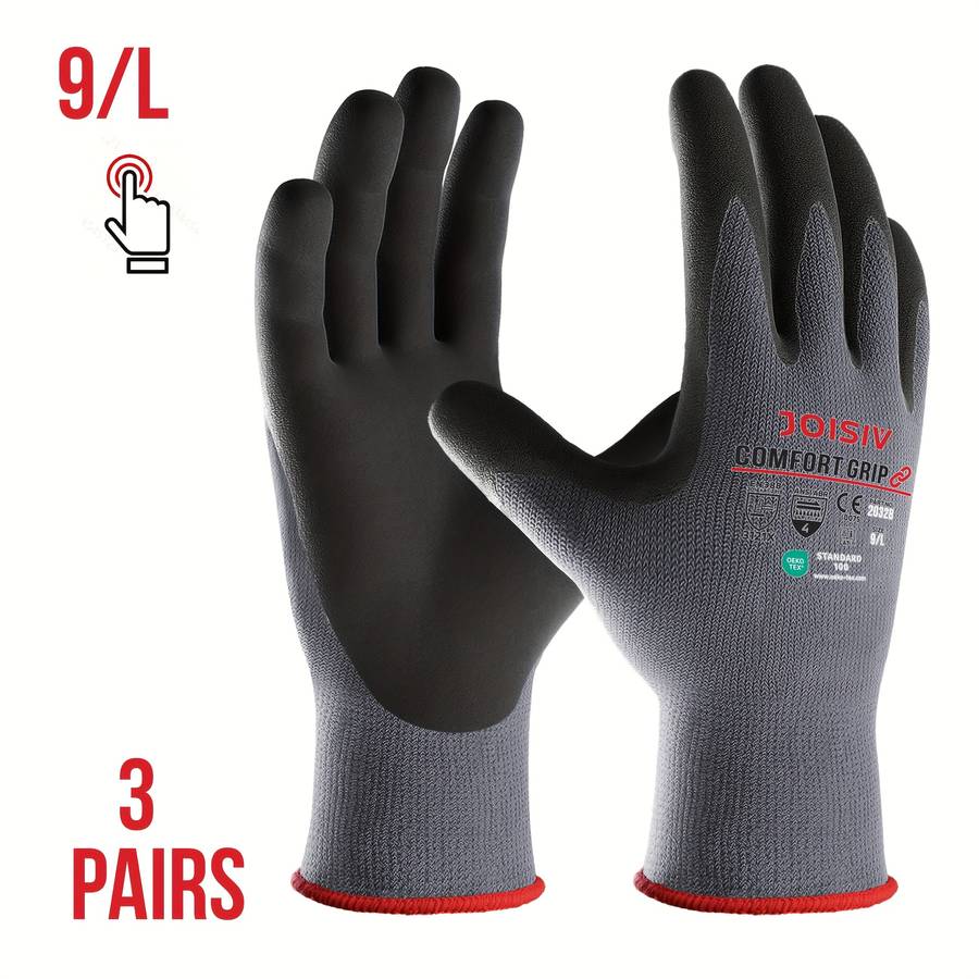 Work Gloves Size Xl Quantity 3 Pairs